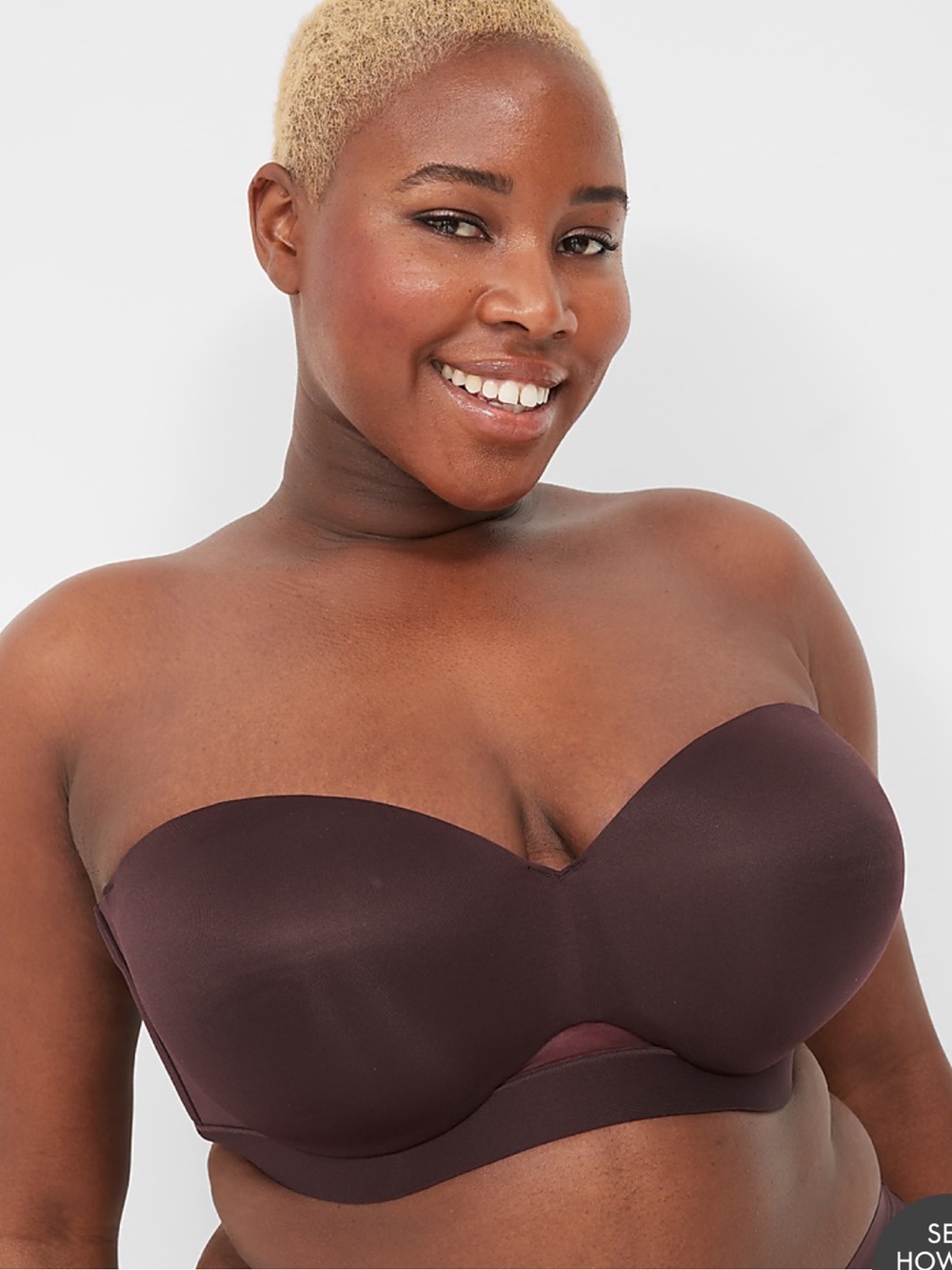 Cacique / Comfort Bliss Lightly Lined Multi-way Strapless Bra Size 36DDD Brown